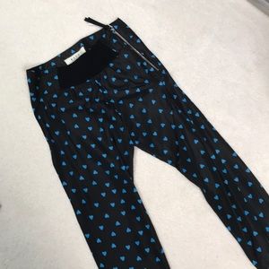 Marni 💜 Bl Blue Sz 40 Jogger Pants Heart Print